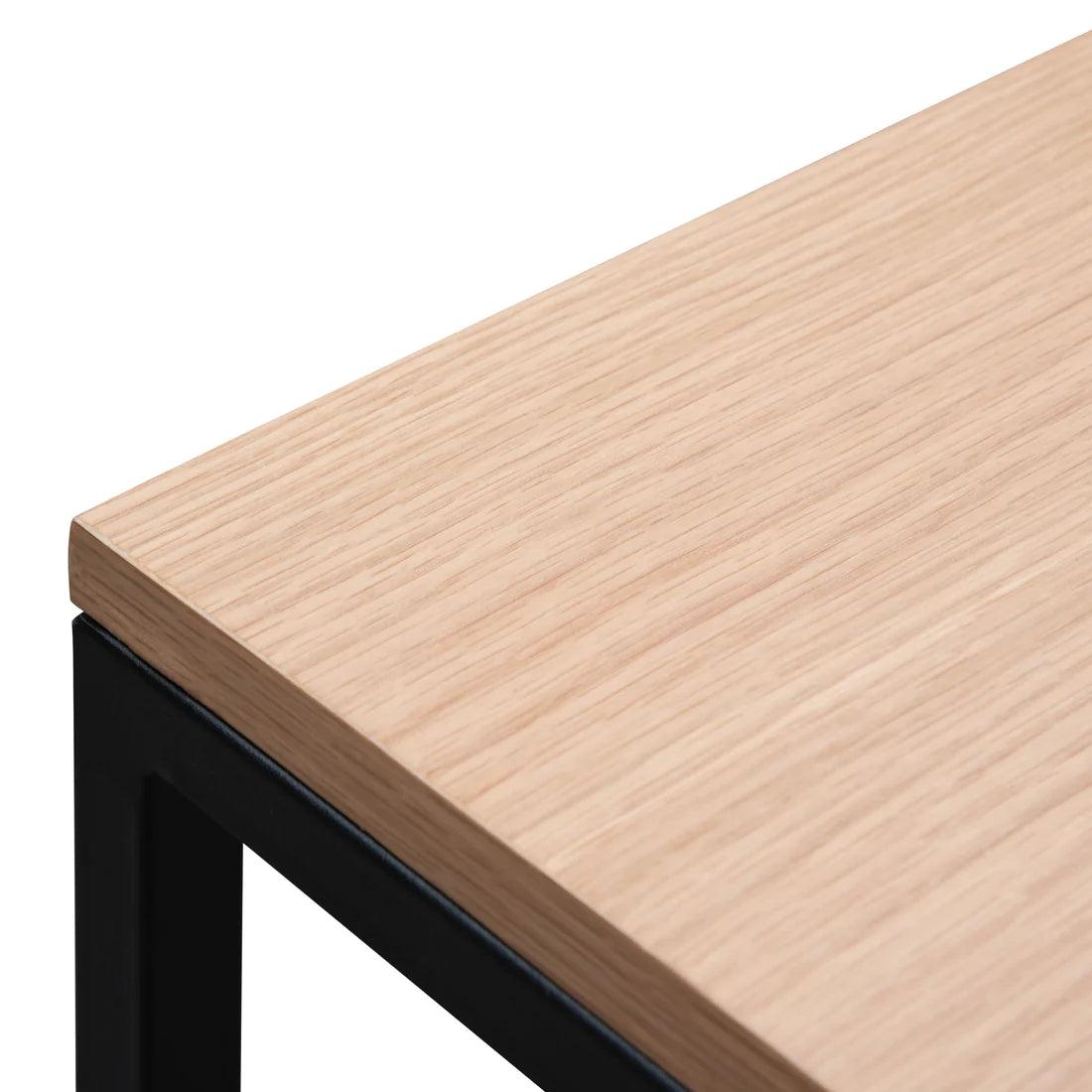 Woody 1.2m Console Table - Natural Top and Black Legs - Furniture Castle