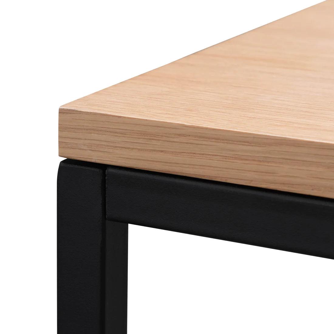 Woody 1.2m Console Table - Natural Top and Black Legs - Furniture Castle