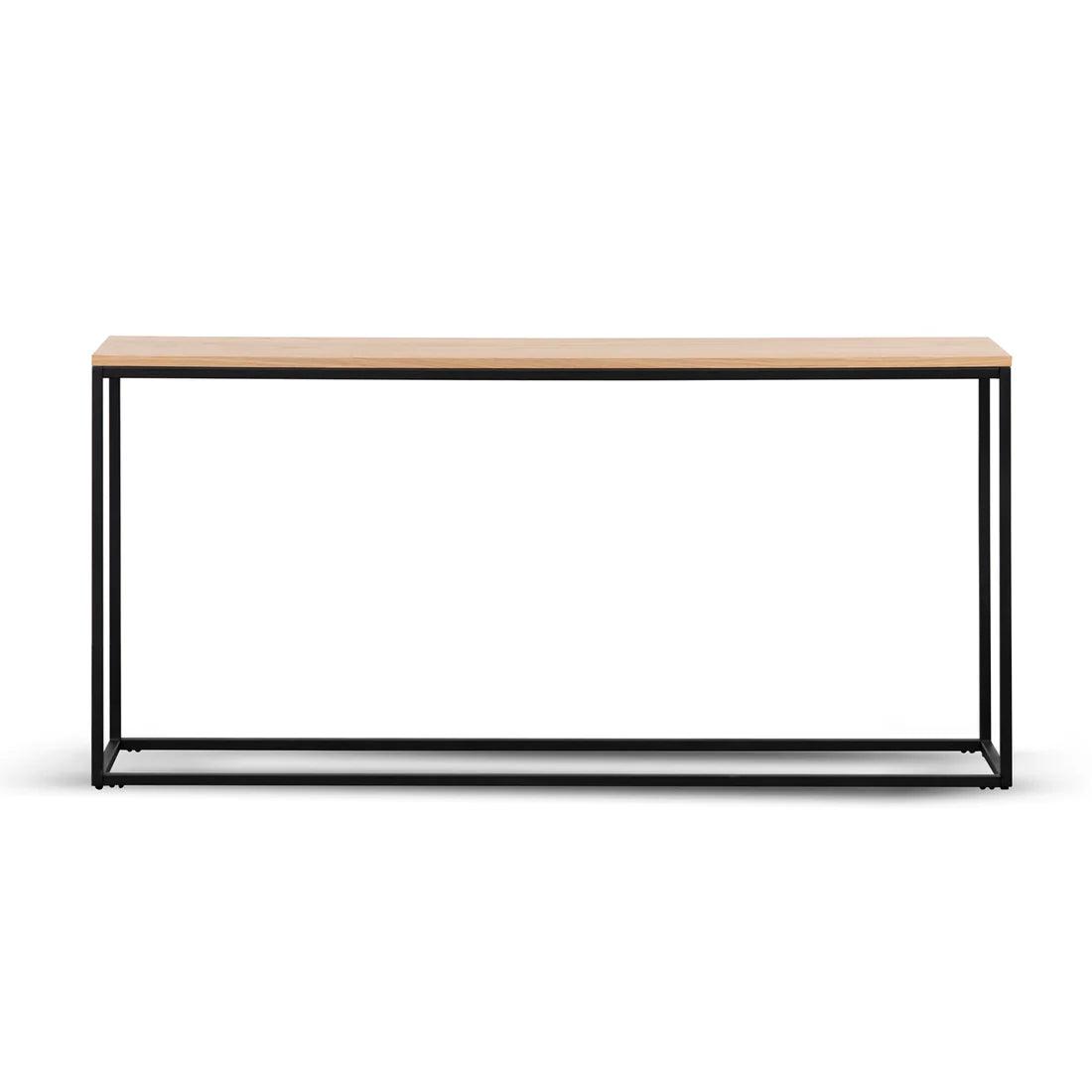 Woody 1.6m Console Table - Natural Top and Black Frame - Furniture Castle