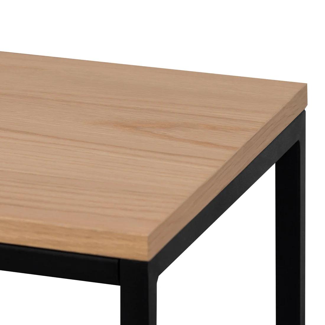 Woody 1.6m Console Table - Natural Top and Black Frame - Furniture Castle
