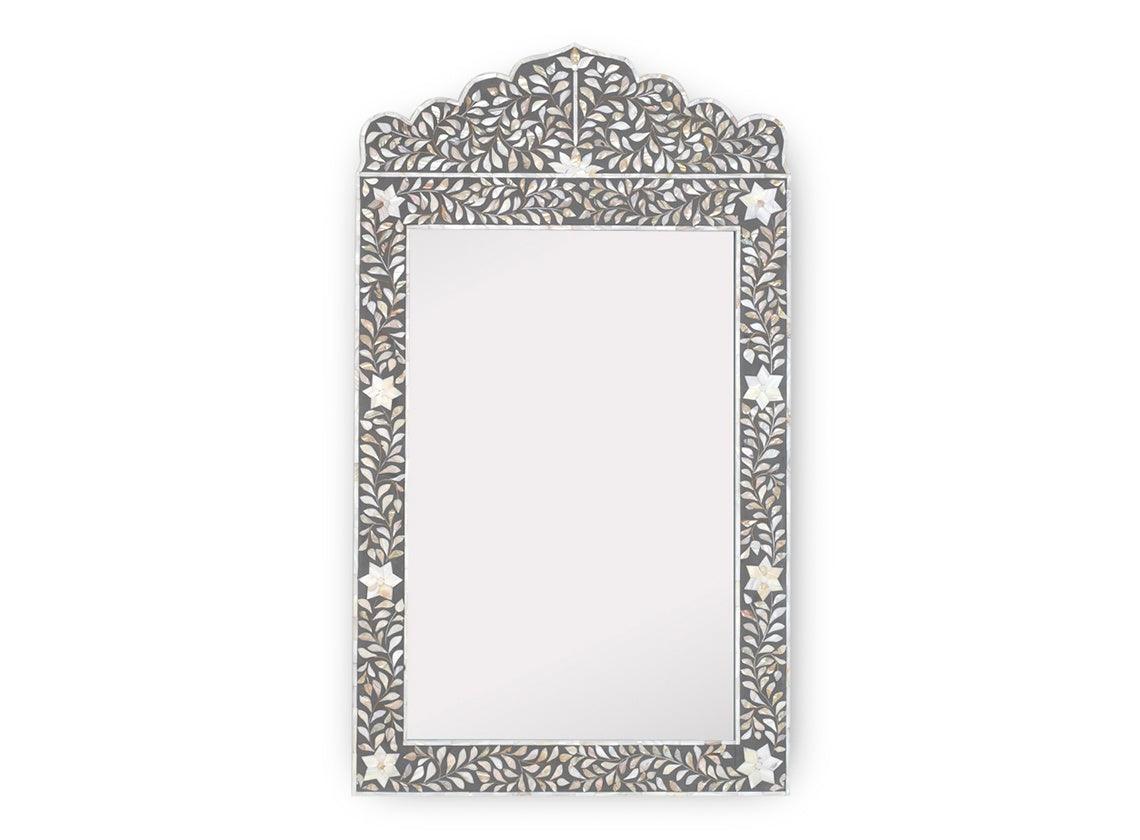 Yami Inlay Mirror - Black - Furniture Castle