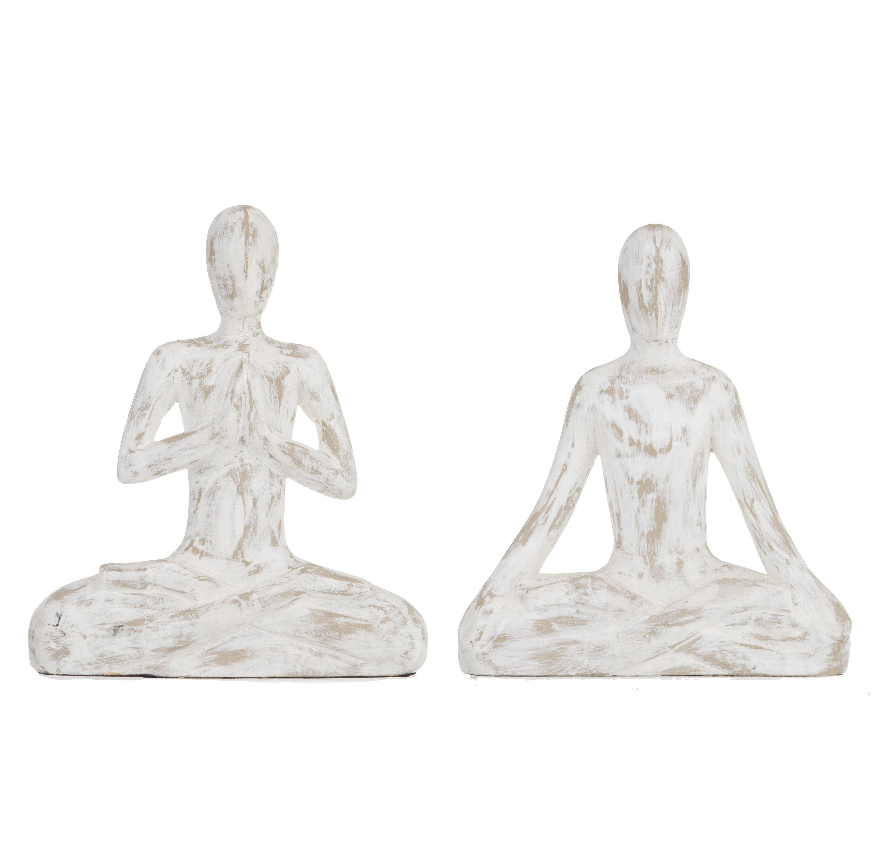 Yoga Pose Sculp Set of 2 21x6.5x23.5cm - Furniture Castle