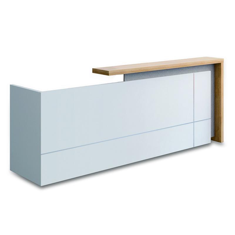 ZIVA Reception Desk 1.8M with Left Panel - White - Furniture Castle