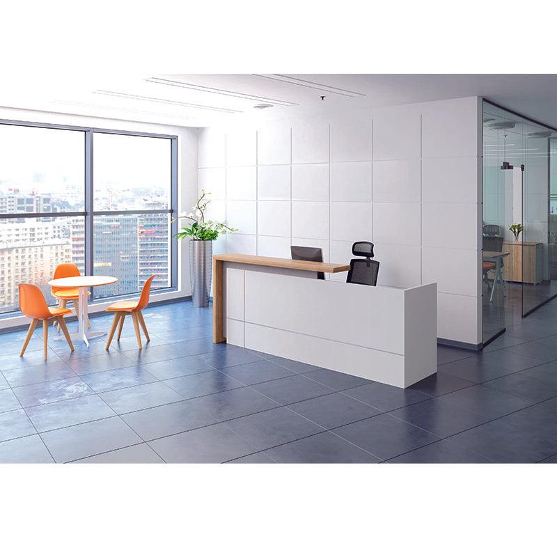 ZIVA Reception Desk 1.8M with Right Panel - White - Furniture Castle