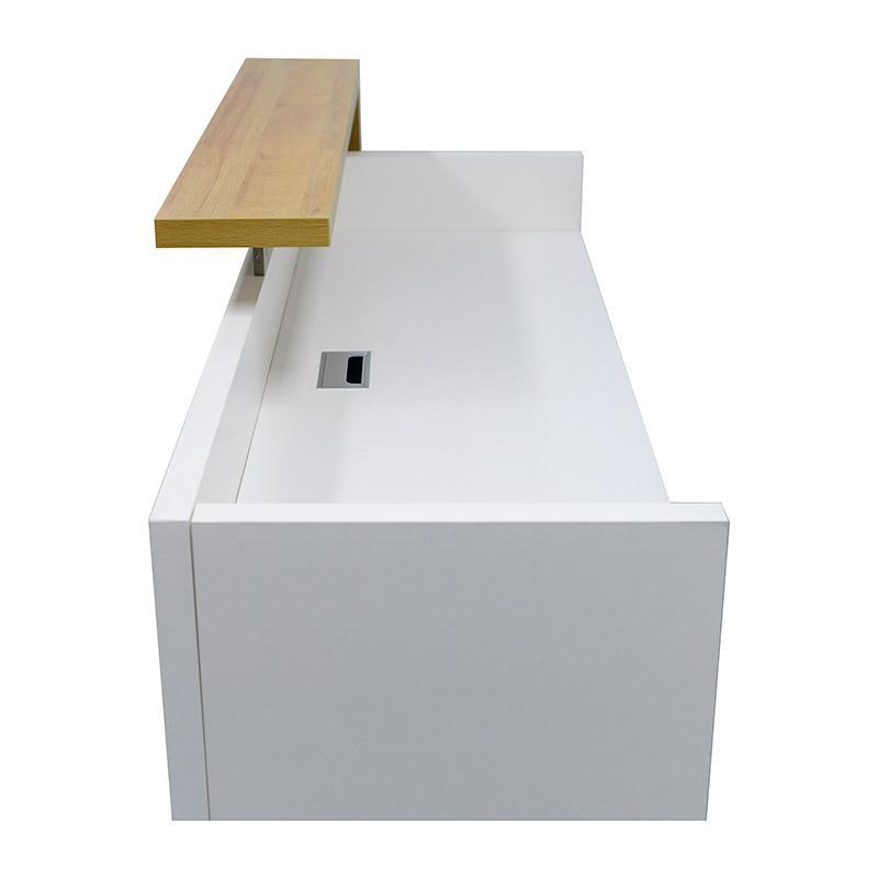 ZIVA Reception Desk 1.8M with Right Panel - White - Furniture Castle