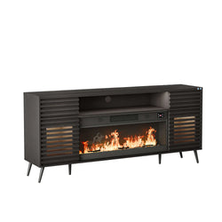 Lux TV Stand with Electric Fireplace – Black | 180cm