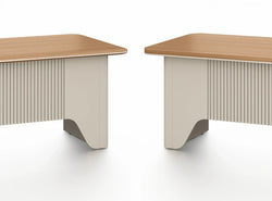 Ebony Executive Desk 2.4m - Golden Oak & Grey