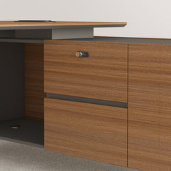 Chancellor Oak Executive Desk 1.8m -Golden Oak & Grey