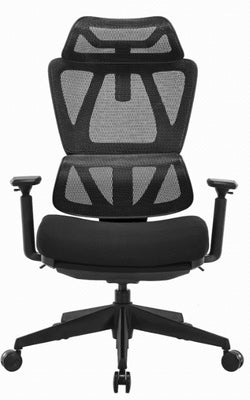 Alpha High Back Ergonomic Mesh Chair – Black Frame with Footrest