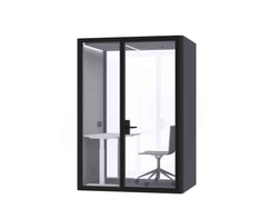 Deep Focus Acoustic Office Meeting Pod XL Option A – Black & White