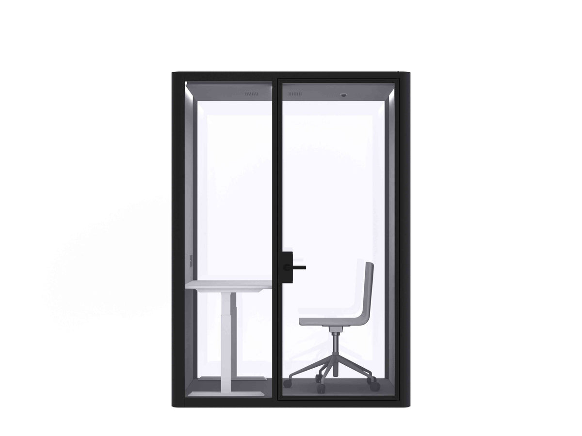 Deep Focus Acoustic Office Meeting Pod XL Option A – Black & White