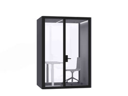 Deep Focus Acoustic Office Meeting Pod XL Option A – Black & White