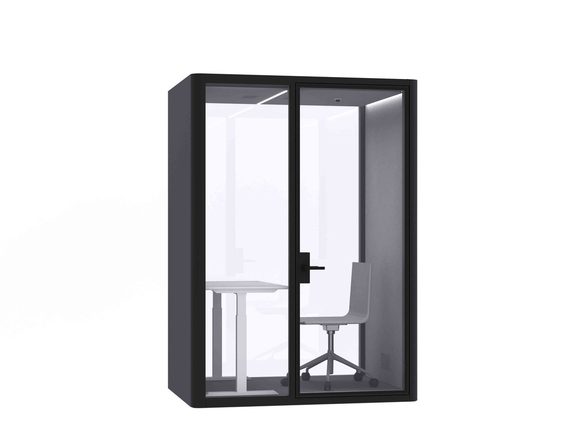 Deep Focus Acoustic Office Meeting Pod XL Option A – Black & White