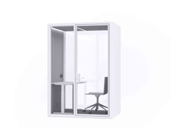 Deep Focus Acoustic Office Meeting Pod XL Option A – Black & White
