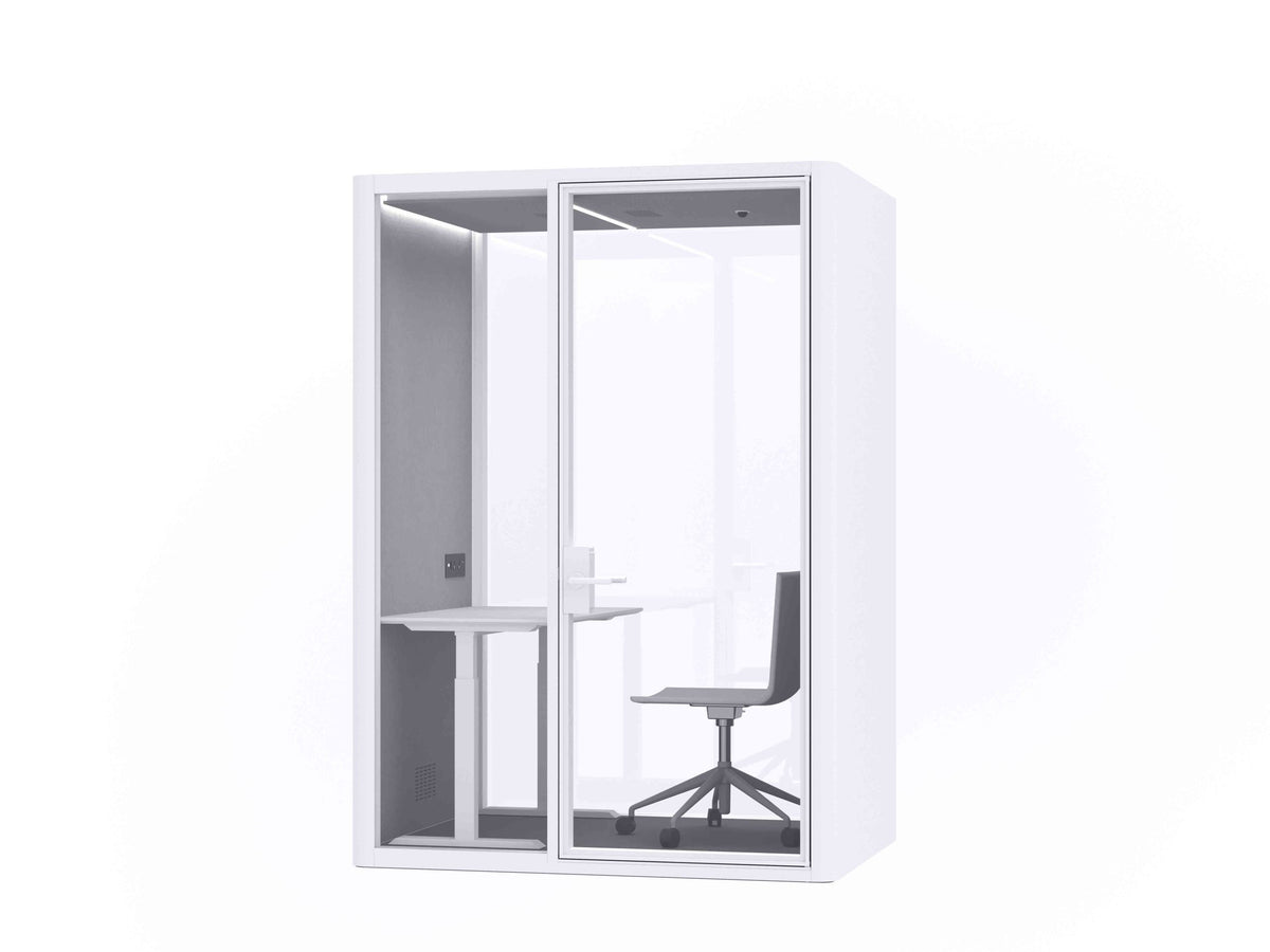 Deep Focus Acoustic Office Meeting Pod XL Option A – Black & White