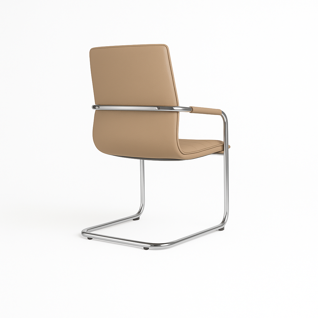 Forma Visitor Chair PU Leather Black & Tan