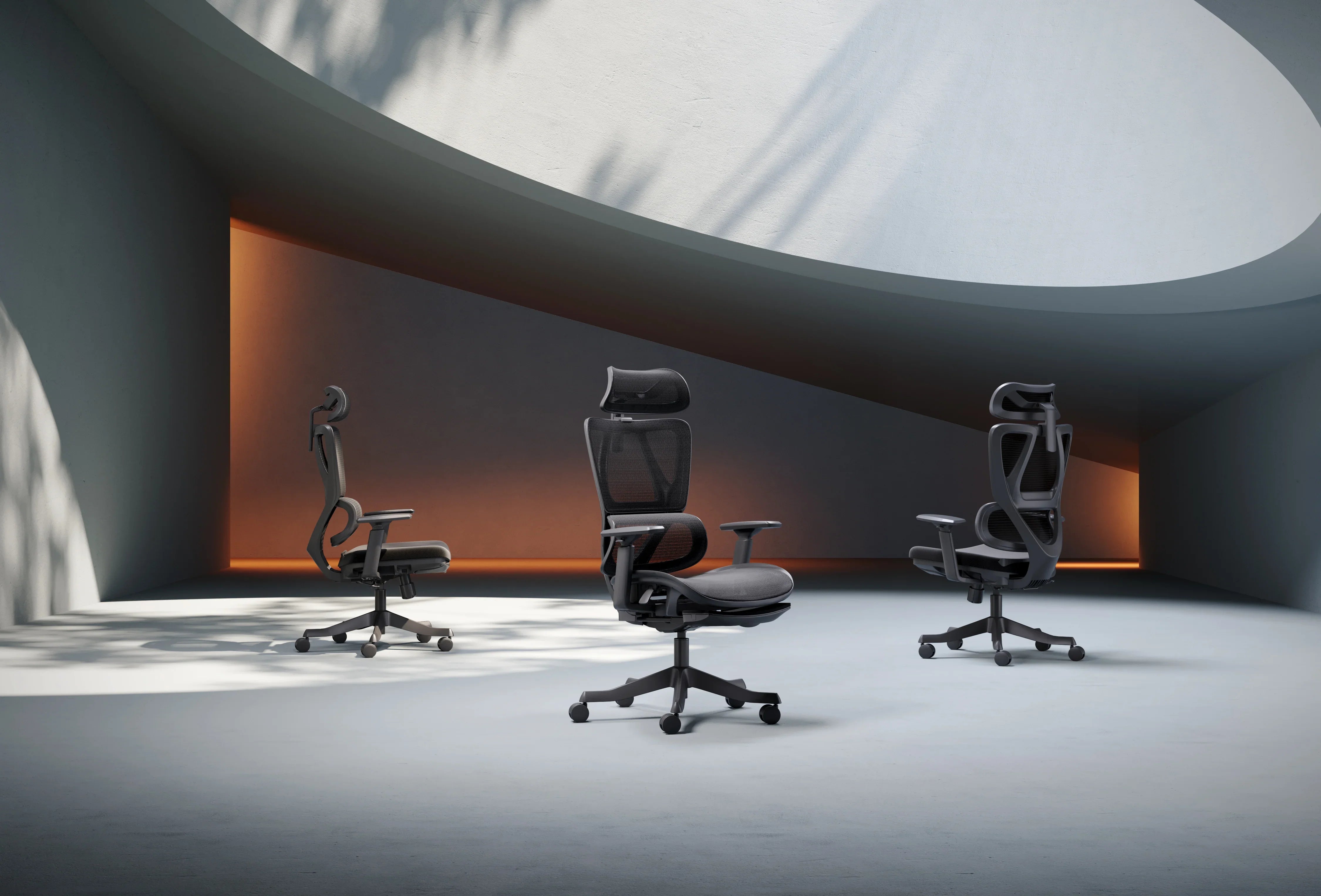 Luca High Back Task Chair with Headrest-Grey frame– by FC