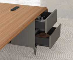 Chancellor Oak Executive Desk 1.8m -Golden Oak & Grey