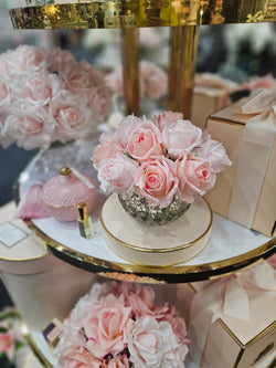 Cote Noire Luxury Round 13 Rose Bud Bouquet - Mixed Pink - RRB14