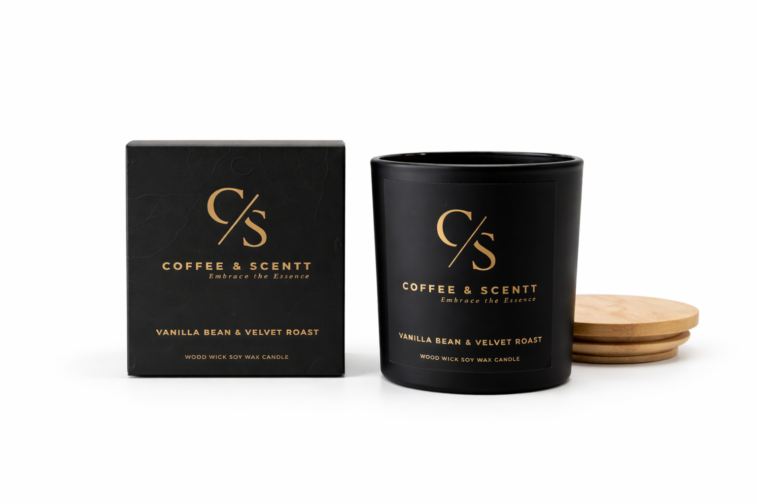 Coffee & Scentt Large Lux Candle Vanilla Bean & Velvet Roast (300g)