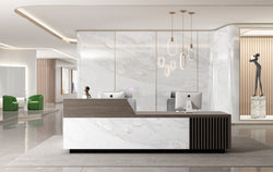 Fairmont Reception Counter 2.4m – Wooden Grain Finish
