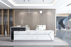 Sephora Reception Counter 2.4m – Wooden Grain Finish