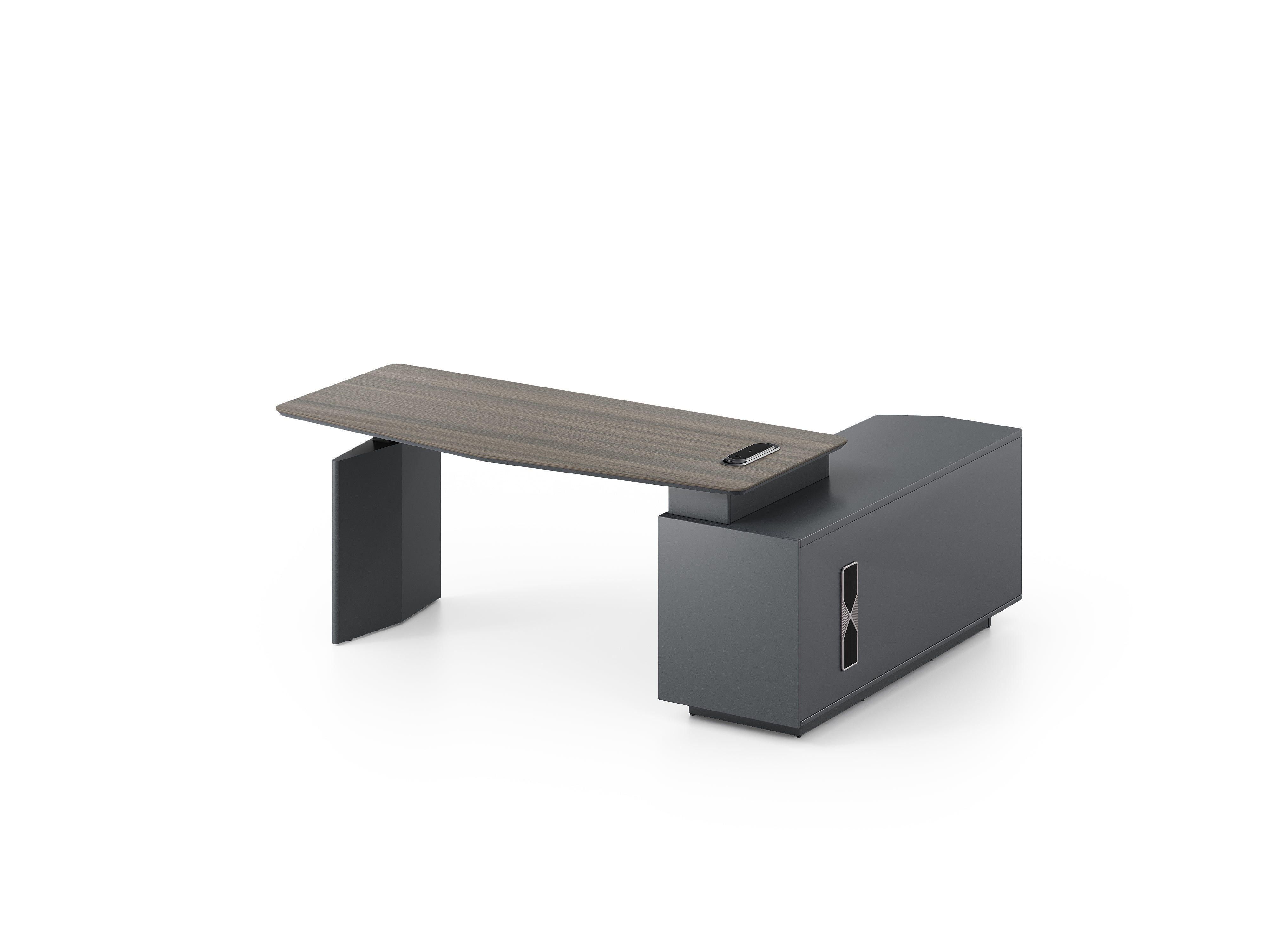 Professor Height Adjustable Executive Desk 2.4m Left Return– Electric Lift with Storage
