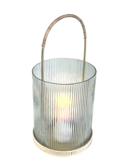 Lantern Clear Ribbed Glass Small 26cm