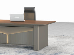 Imperium Executive Desk 2.0m -Walnut & Grey