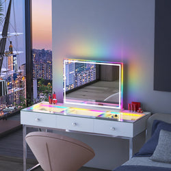 Vanity Mirror with RGB and Bluetooth Speaker- Led Light Strip 80 x 58cm
