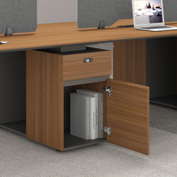 Chancellor Oak Executive Desk 1.8m -Golden Oak & Grey