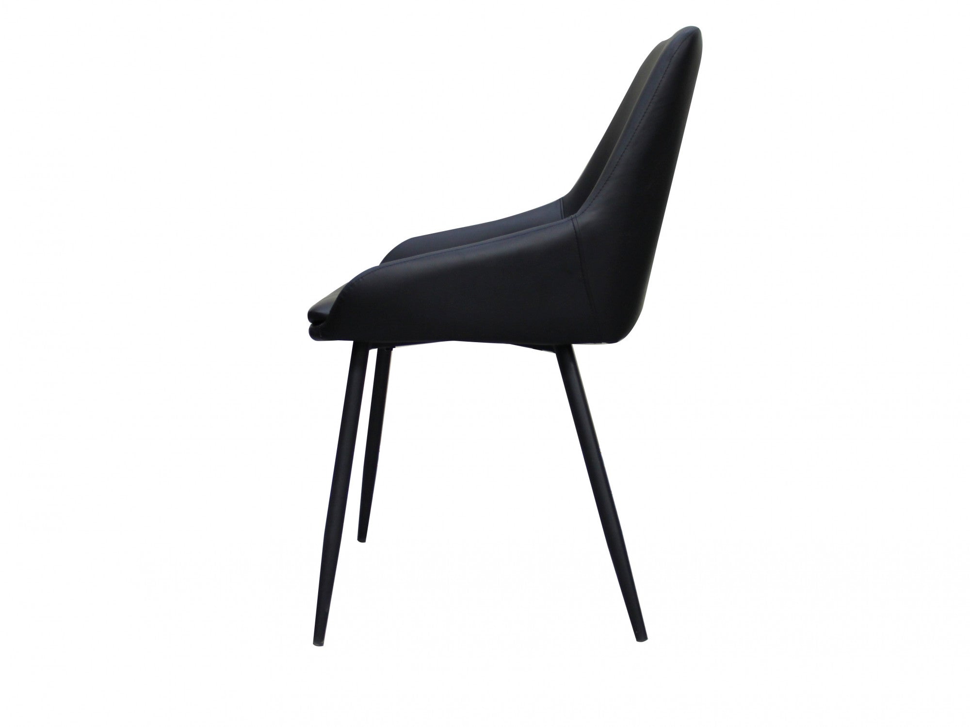 Costa Dining Chair – Black | Eco Leather &amp; Black Frame (Set of 2)