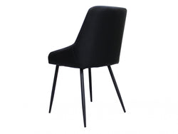 Costa Dining Chair – Black | Eco Leather &amp; Black Frame (Set of 2)