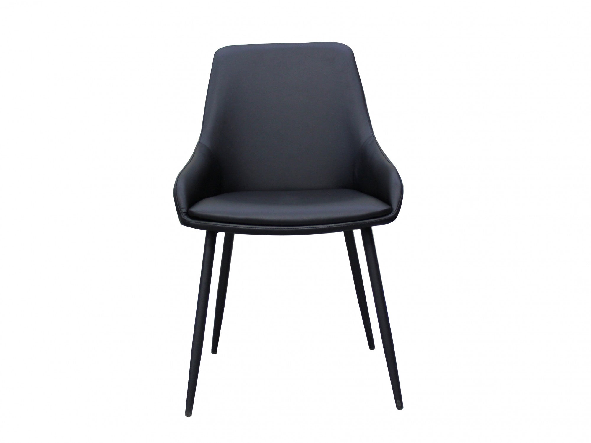 Costa Dining Chair – Black | Eco Leather &amp; Black Frame (Set of 2)