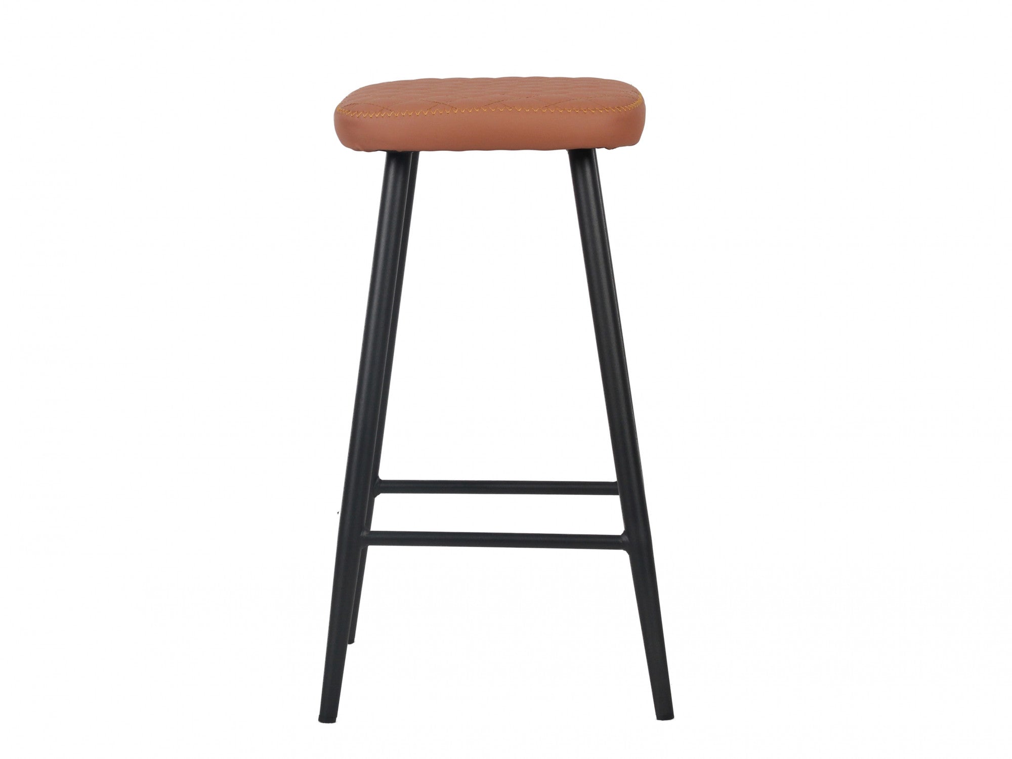 Aruba Bar Stool – Tan | Eco Leather & Black Frame (Set of 2)