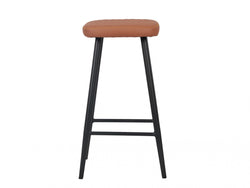 Aruba Bar Stool – Tan | Eco Leather & Black Frame (Set of 2)
