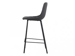 Cali Bar Stool – Charcoal | Eco Leather & Black Frame (Set of 2)