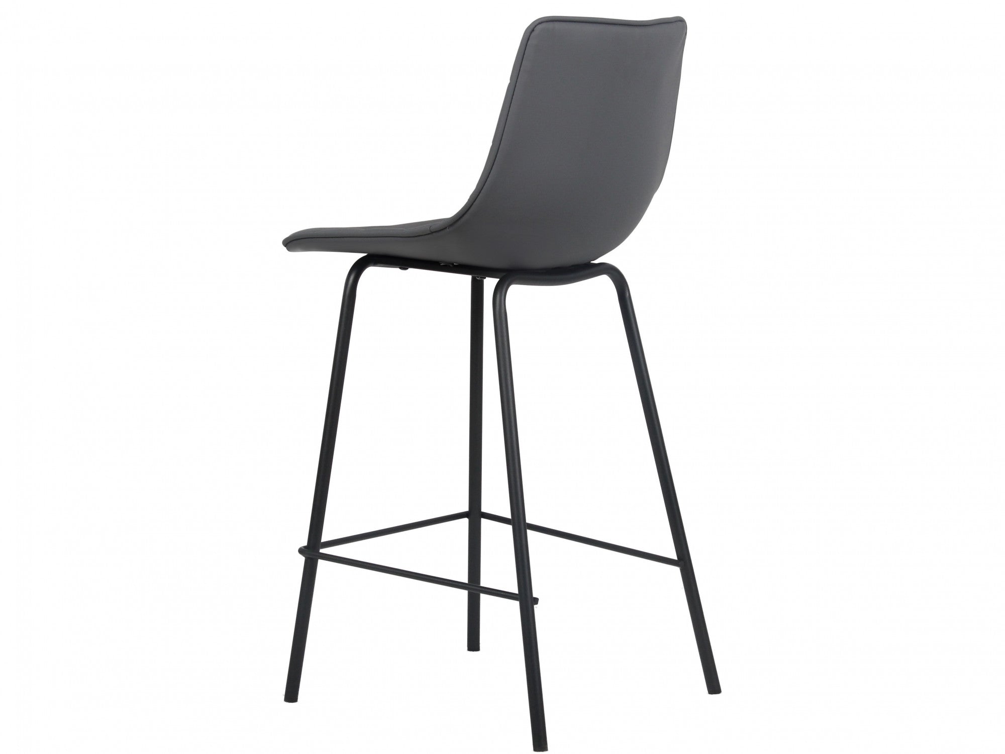 Cali Bar Stool – Charcoal | Eco Leather & Black Frame (Set of 2)