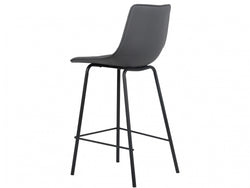 Cali Bar Stool – Charcoal | Eco Leather & Black Frame (Set of 2)