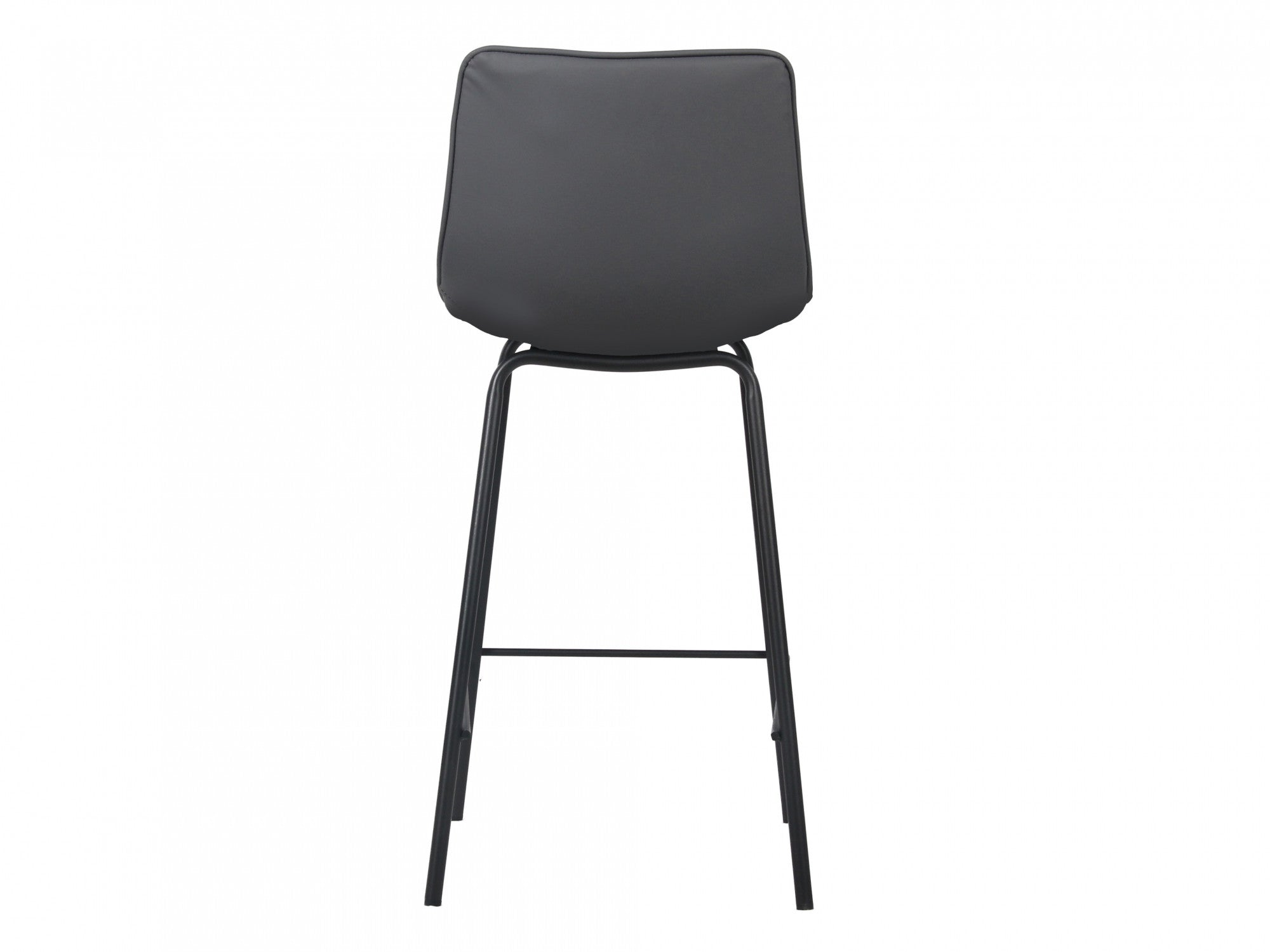 Cali Bar Stool – Charcoal | Eco Leather & Black Frame (Set of 2)