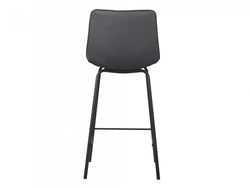 Cali Bar Stool – Charcoal | Eco Leather & Black Frame (Set of 2)