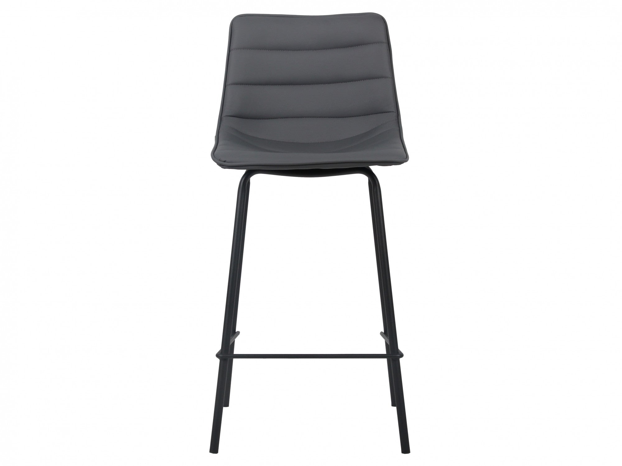 Cali Bar Stool – Charcoal | Eco Leather & Black Frame (Set of 2)
