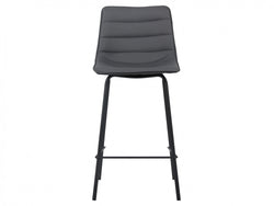 Cali Bar Stool – Charcoal | Eco Leather & Black Frame (Set of 2)