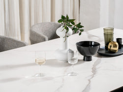 Symphony Fixed Dining Table – Marmo Marble Effect | Black Frame