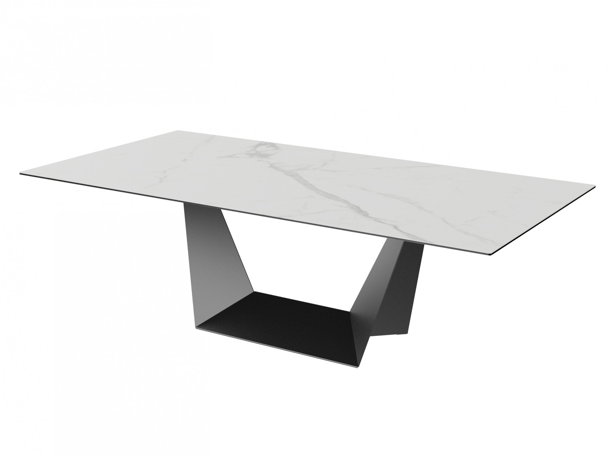 Symphony Fixed Dining Table – Marmo Marble Effect | Black Frame