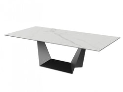 Symphony Fixed Dining Table – Marmo Marble Effect | Black Frame