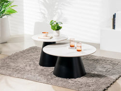 Grollo Coffee Table Set Snow White Ceramic