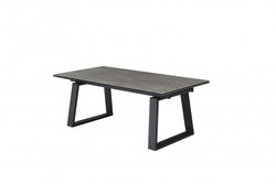 Baluga Extension Dining Table – Andesite Stone Effect | Black Frame
