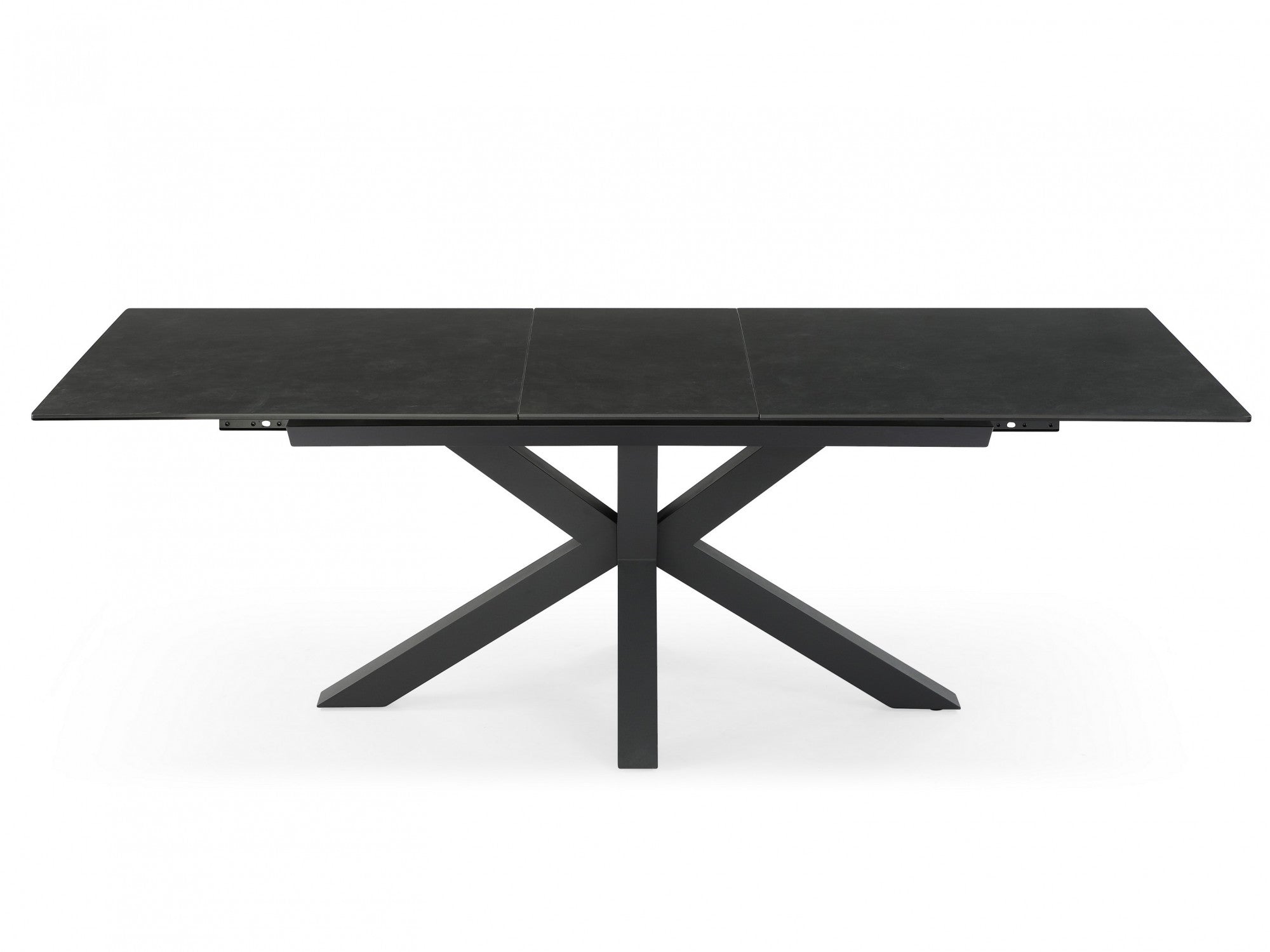 Venetti Extension Dining Table – Blizzard Stone Effect | Black Frame