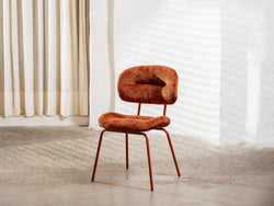Paris Dining Chair – Cajan | Chenille Fabric & Powder-Coated Frame (Set of 2)